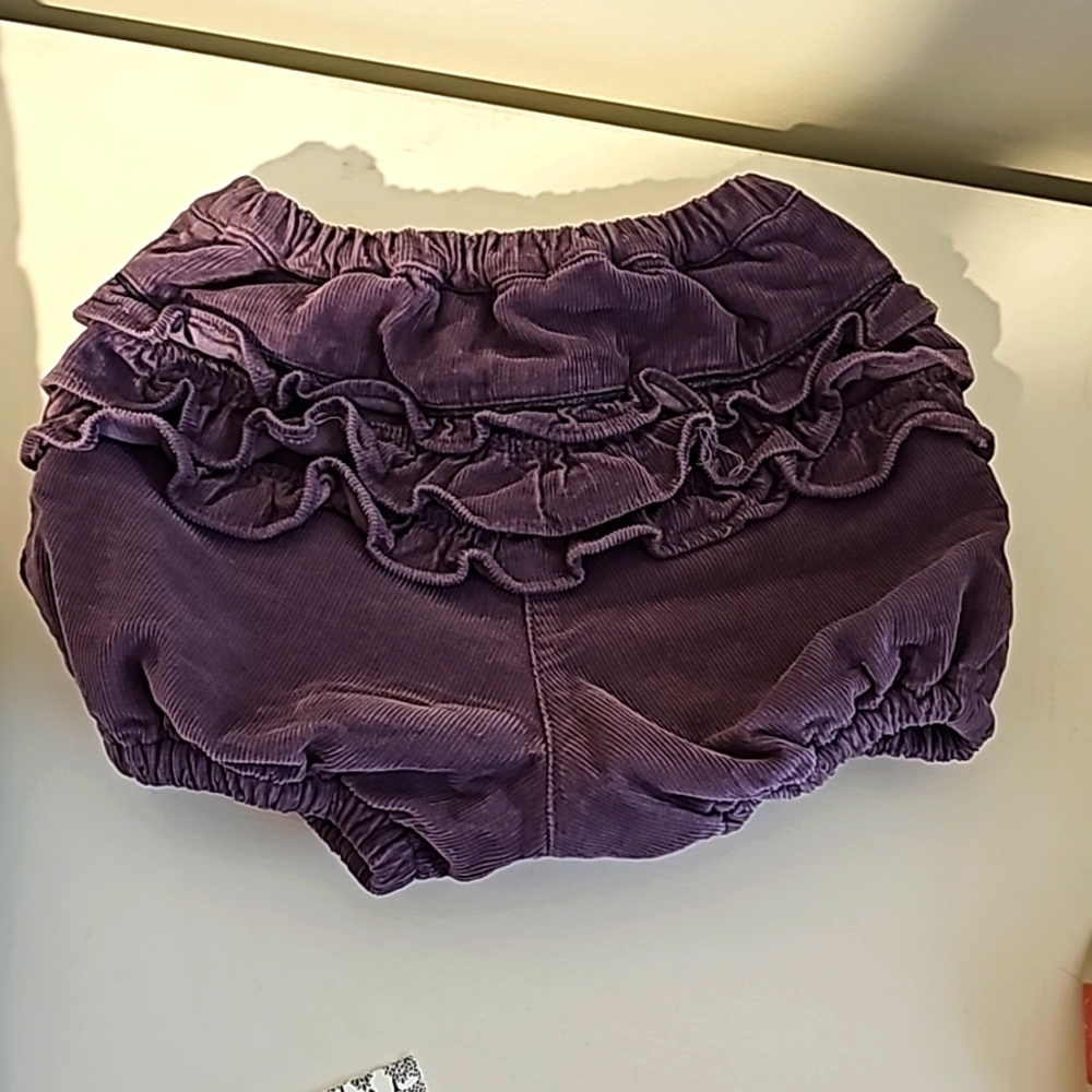 Mini boden 6-12m corduroy bummies shorts purple mauve *